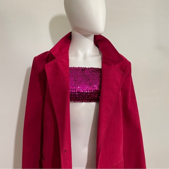 Hot Pink ultra suede Lilli Ann jacket - Picture 5 of 13